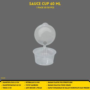Sauce Cup 60 Ml Thinwall Sauce Tempat Sambel (Isi 50 Pcs-VSC60)