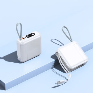 Charger+power bank 2-in-1 Fast charging 30000 mAh QC3.0 Type-C Powerbank White/black LED power display With charging cable PD 25w Essential for tourism