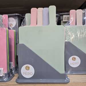 Pero Cutting Chopping Board Set Isi 4pcs With Holder - Talenan Isi 4pcs Multifungsi