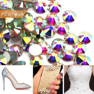 【PCWFKef】 1440pcs 2mm DIY hạt Rhinestone phẳng trở lại hạt quyến rũ thạch long lanh hạt cho DIY Craft đồ trang sức làm