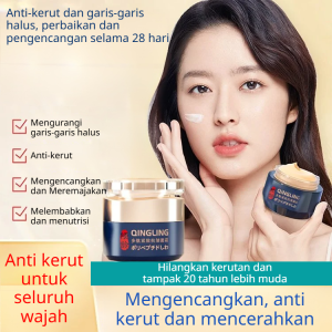 Krim Peptide Pengencang Anti-Wrinkle Krim Pelembap Rejuvenasi 50g Anti-Penuaan Mengurangi Kerut dan Garis Halus Krim Perawatan Wajah Pelembap Malam Menghilangkan Lingkaran Hitam di Mata