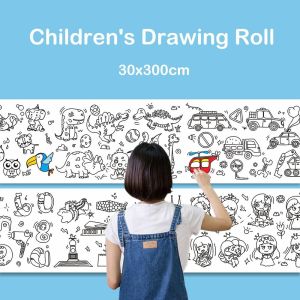 MKEB Painting Children Graffiti Scrolls DIY Toys Little Artist Gouache Art Blank Coloring Watercolor Paper Childrens Drawing Roll Color Filling Paper