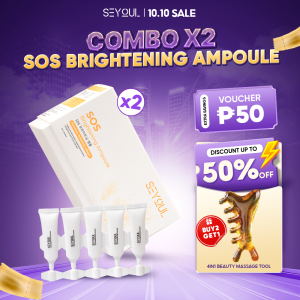 [Free 1 Gift] Combo x2 SEYOUL SOS Brightening Ampoule – 15 Days Brightening & Repair Care Niacinamide + Fermented Collagen 2ml x 15| Free 1 Beauty massager