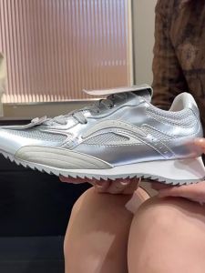 G7 Genuine Leather Womens Sneakers 2025 Spring New Pointed Toe Versatile Dad Shoes for Women Casual Thick Sole Fashionable Womens Shoes Trendy 7/7