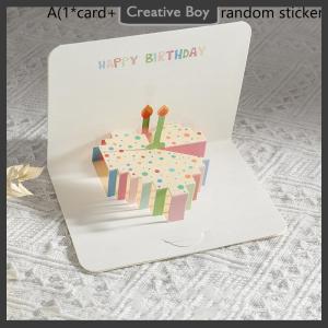 [Creative] 3D Happy Birthday Card Cake Flower Card With Envelope Funny Birthday Card For Women Men Kid Friends Greeting Cards Gift Party