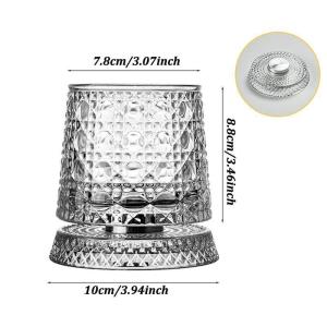 280ml Rotate Whiskey Glasses Glass Base Crystal Rum Glass CupvCocktail Party Creative Beer Wine Beverage Drinking Cup
