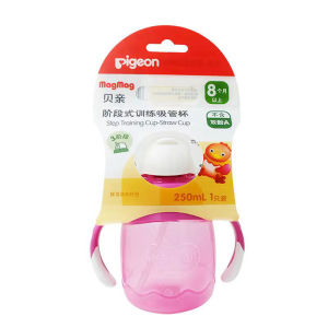 Pigeon magmag step trainning cup-straw cup for toddler spill-proof drinking bottle 250ml (8m+)