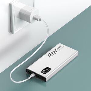 JY ReadyStock 40W 30000mAh Fast Charging With Built-in Cable Flash Charging Qc3.0 Mobile Power Charger