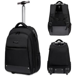 Premium Trolley Laptop Backpack Bag 2 Wheels Cabin Travel Bag Waterproof For Men Women College School Student (SG Stock)