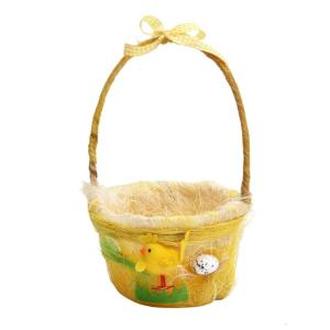 Durable Chick Embellished Basket Effective Easters Eggs Basket For Holiday Decorations And Childrens Craft Projects