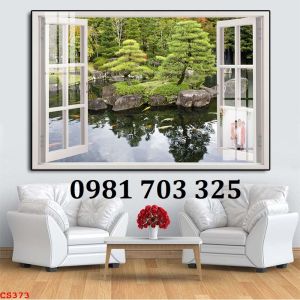 Tranh gạch cửa sổ 3D trang trí đẹp