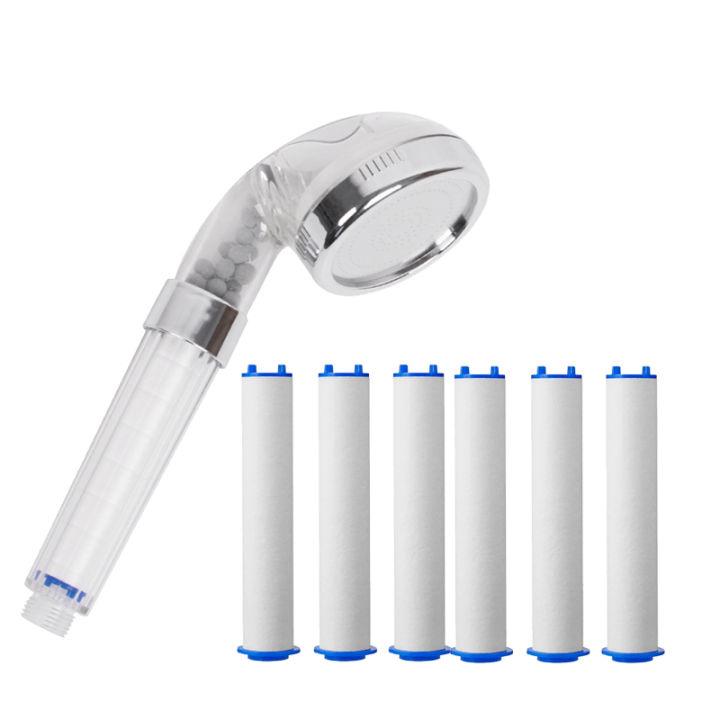 Bathroom Handheld Shower Water Saving Head Set with 6 Filters High Pressure Portable Shower Head