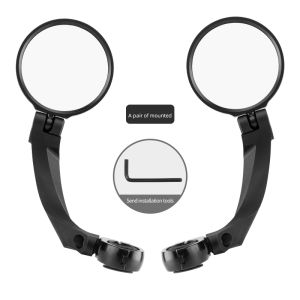 Bike Side Mirror HD View Mountain Bike Side Mirror 360° Adjustable Handlebar Mirror Wide Range Motorcycle Rear View Mirror Cycling Accessories