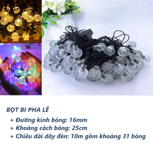 Dây đèn Led bọt bi trang trí trong nhà và ngoài trời ánh sáng vàng ánh sáng nhiều màu dài 10 mét