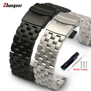 Dây Đồng Hồ Tháo Nhanh 26Mm 24Mm 22Mm 20Mm 18Mm Đồng Hồ Thép Không Gỉ Cứng Cao Cấp Vòng Đeo Tay Dây Đeo Dây Đeo Cổ Tay Có Khóa An Toàn Kép Màu Đen/Bạc Tương Thích Với Gear S3 Cho Nam Nữ