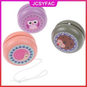 JCSYFAC Đồ chơi Yoyo bằng gỗ Đồ chơi yoyo trẻ em in hình động vật Đồ chơi yoyo trẻ em bằng gỗ cho trẻ em