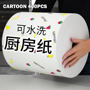 Washable Kitchen Paper Towels Grease Removal Reusable Disposable Dish Cloth Roll Absorbent/Rainbow Culture