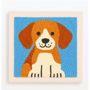 RUOPOTY Animal Punch Needle Embroidery Home Decoration Craft Supplies Animal Monks Cloth For Punch Needle Living Room Decoration Embroidery Kit