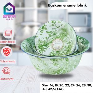 HATAYASHOP - BASKOM ENAMEL BLIRIK/BASKOM BURIK/BASKOM BLIRIK ANTIK/BASKOM TEBAL ANTI KARAT/BASKOM UNIK MENARIK