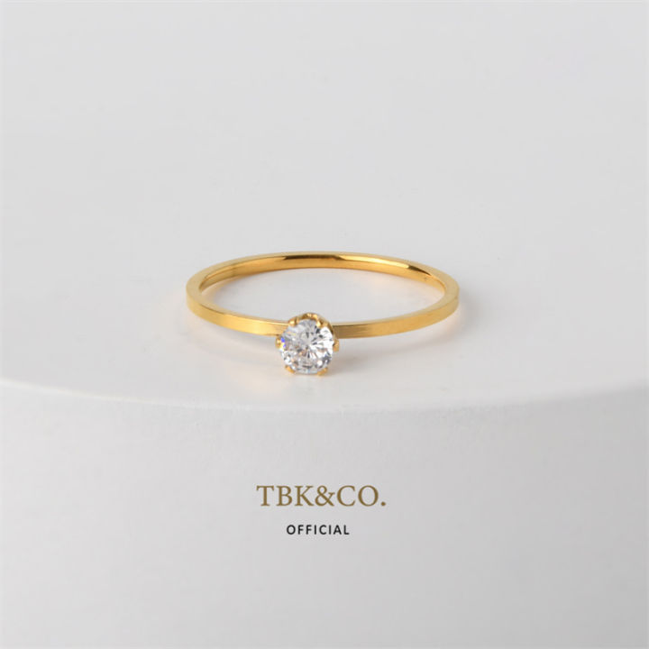 TBK Promise Rings 18k Gold Wedding Ring Accessories for Women Hypoallergenic 1104r