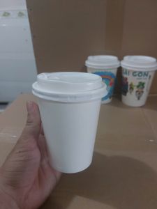 25 - 50 cái ly giấy cốc giấy 360ml - 14oz/12oz kèm Nắp nút bật Trắng