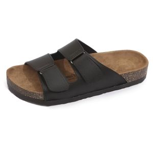 Velcro two strap sliper Velvet strap high quality sandals for men and women Slippers#859=9
