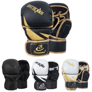 DOOUR Shock Absorption Boxing Gloves for Adults PU Leather Open Palmg MMA Gloves Fashion Professional Kickboxing Workout Gloves for Muay Thai Punching Bag