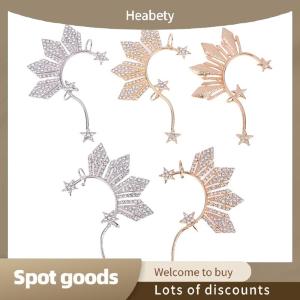 Heabety Fashion 1Pc Rhinestone Star Ear Clips Non- Ear Cuff Clip Jewelry Catriona Gray Miss U Ear Cuff Inspired Three Stars And The Sun