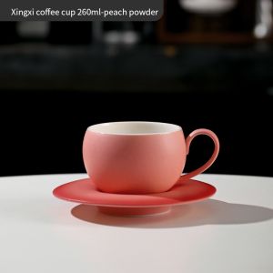Bincoo cốc cà phê bộ đĩa cốc espresso chuyên nghiệp cốc cà phê Latte chiều cốc trà thích hợp cho văn phòng nhà cửa 260ml