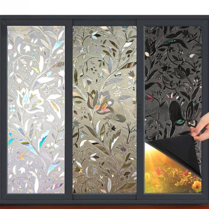 45x100cm Window Film Sticker 3D Rainbow Decorative Glass Film Removable ...