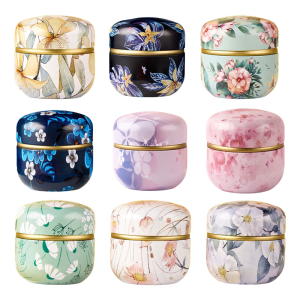 Multifunctional Round Teas Container For Kitchen Organization Decorative Small Tin Small Tinplate Storage Box