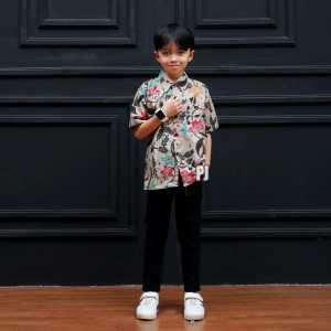 dress batik lengan pendek cople keluarga dres modern anak cewek cowok