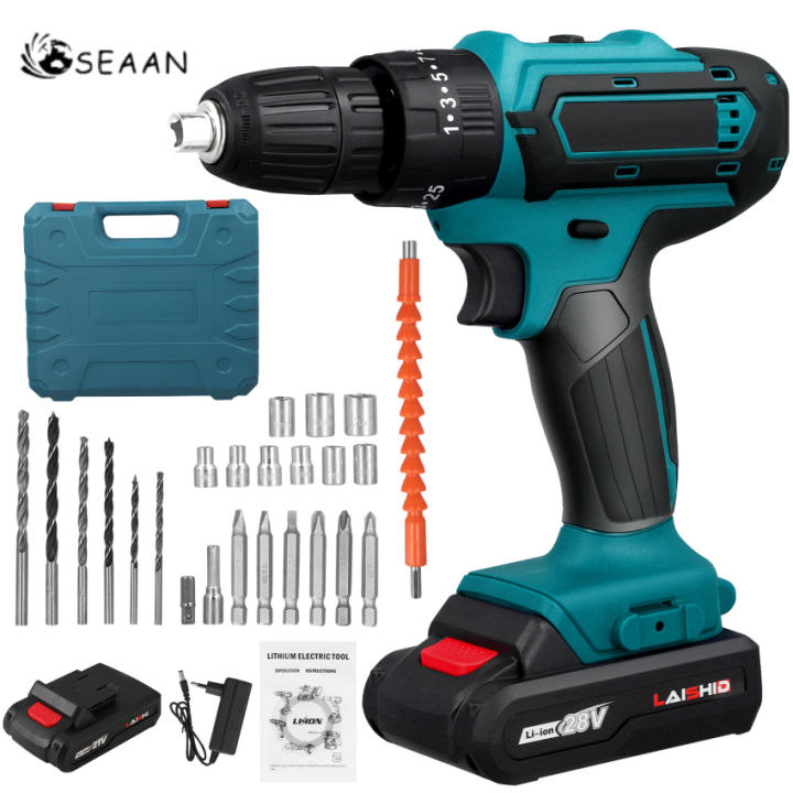 28V Cordless Drill Driver, Cordless Screwdriver With