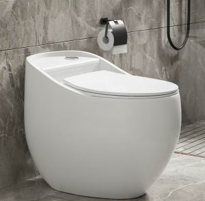 L.Hê Freeship Bồn Cầu Trứng Cao Cấp Men Nano Phủ Ceramic Chống Bám Bẩn Xả Mưa Kết Hợp Đẩy Mạnh Nắp Rơi Êm - Bảo Hành 15 Năm