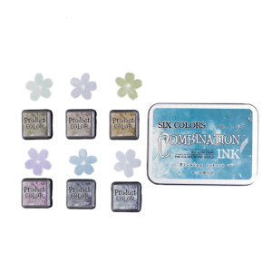 6 Pcs Flowing Colors Series Ink Pad Set Combination Inkpad Pad Set For Scrapbook Journal Stamping