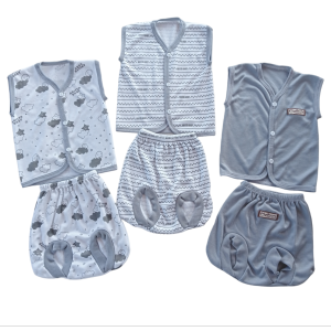Paket Hemat 18 pcs Seri Baru / Warna Abu / Paket  Baju Bayi Newborn 0-4 bulan