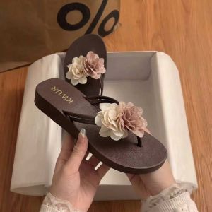 [Free Shipping] New Thick-Soled WomenS Slippers For Outdoor Wear Summer Fashion Versatile Herringbone WomenS Wedge Platform Beach Slippers Non-Slip WomenS Slippers