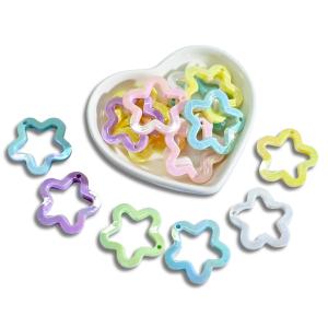 DIY Blingz 5 / 10pcs AB Solid Big Five Petal Sea Flower Star Pendant Charm Beads For DIY Art Craft Charm Jewelry Accessories