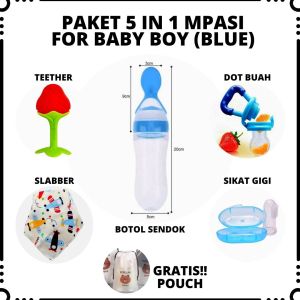 Baby Gift Set Paket Tumbuh Gigi Teether Dot Buah dan Peralatan Makan MPASI Bayi 6 Bulan ke Atas