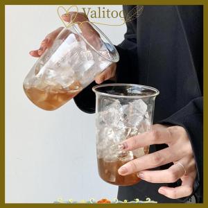 [Valitoo] Coffee Cup Curled Latte Cups Household Drinkware Juice Milk Simple Mug Transparent Water Bottles ware Cups Coffeeware