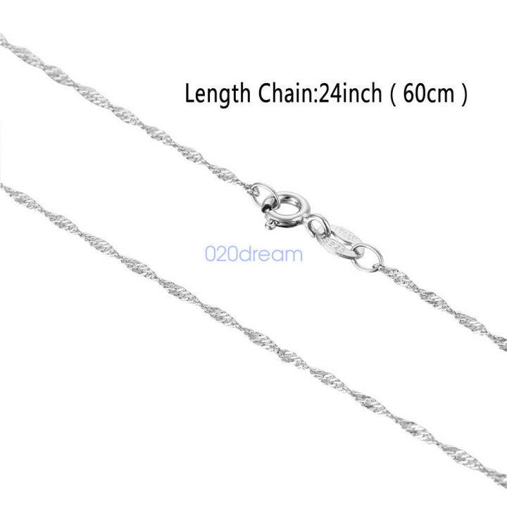 Real925 Sterling Silver Necklace Long Chain Necklace Wholesale Prices 24  Inches Stamped Italy Jewelry Lazada PH