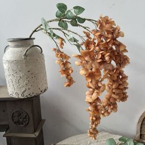 LONGB Purple Artificial Wisteria Flowers Bushy Vine 6 Forks Fake Flower String Decorative Artificial Faux Plants Vine Wedding Decoration