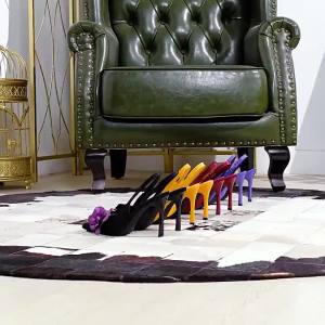 3526-H57 Banquet Hollow Back Strap Pointed Toe Stiletto High Heels Color Block Flower Womens Shoes Shallow Mouth Pumps