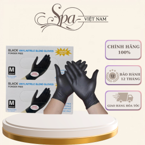 (Loại 1) Găng tay y tế đen | bao tay y tế đen không bột 1 hộp 100 chiếc (Hộp đủ 100c)