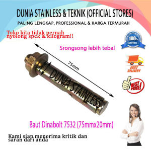 Baut Dinabolt 75mm x 20mm