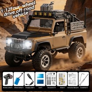 1:12 KF90 All Terrain Pickup Truck 4WD 2.4G Remote Control Climbing Car With LED For Boys Toys