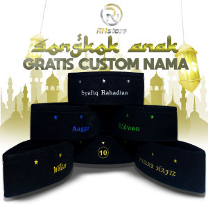 PECI ANAK DAN DEWASA KOPEAH SONGKOK GRATIS TULISAN BORDIR NAMA SUKA-SUKA