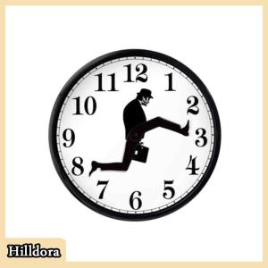 [Hilldora] Funny Walks Clock Classic Wall Watch Funny Walking Silent Mute Clock Home Dector