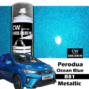 Ocean Blue B81 Perodua Bezza Touch Up Paint 2K CW Aikka DIY Aerosol Cat Spray Bottle 370ml Kereta Biru Car MY 补漆 蓝色