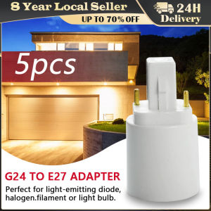 【100-230V】5pcs Durable 2 Pin G24D To E27 Lamp Holder G24D To E27 Lamp Base Converter Bulb-Base-Adapter
